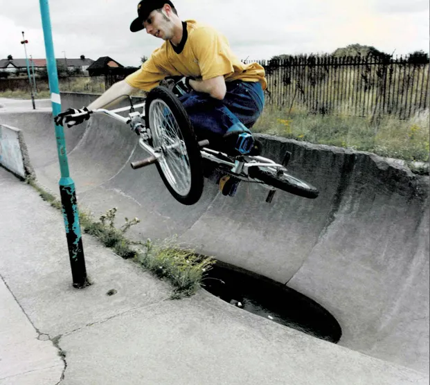 Kurt Schmidt riding BMX freestyle